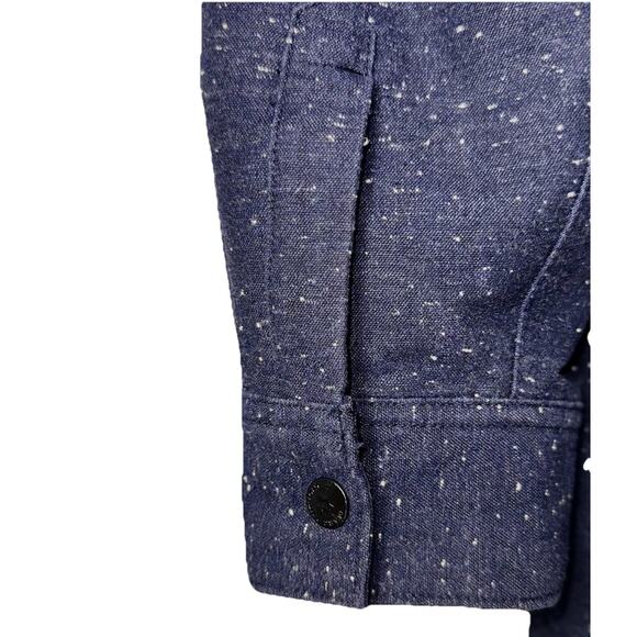 Marc Anthony XL Wool Blend Lined Snap Shirt Jacket Blue Speckle Shacket Pockets - Picture 5 of 8